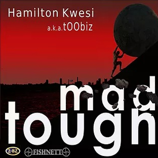 A red and black cover of hamilton kwesi 's mad tough